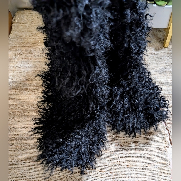 Philosophy di Alberta Ferretti • Mongolian Sherpa Fur Shaggy Boots in Black RARE - Picture 2 of 5